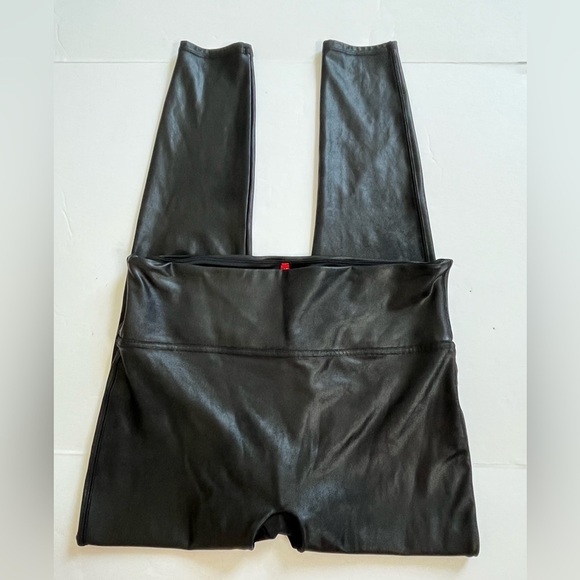 SPANX Pants - Spanx Faux Leather Black Leggings Shiny Size 1X